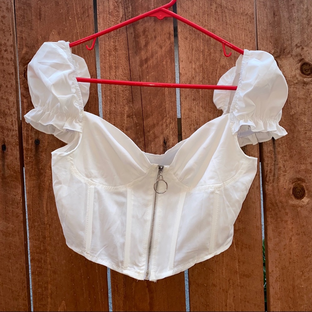 white crop top